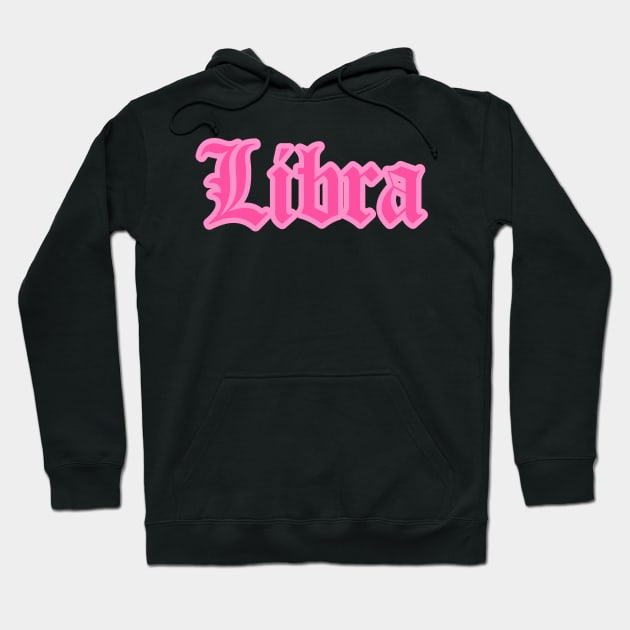 Libra Zodiac Pink Astrology Aesthetic Hoodie by Asilynn